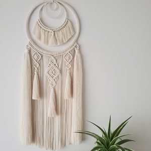 Macrame wall hanging hoop dream catcher